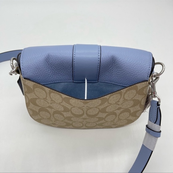 Coach Georgie Saddle Crossbody Bag In Signature Canvas - Picture 10 of 11